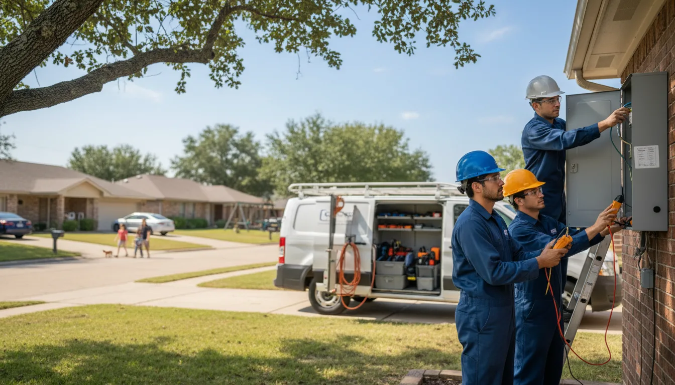 Certified electrician providing emergency electrical services in Kerens, TX